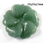 6202 - Pandantiv, floare sculptata, aventurin verde, 50x50x13mm