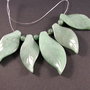 6383 - SET Pandantive, frunze sculptate, aventurin verde