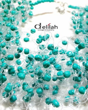 Colier crosetat "Mint Green"