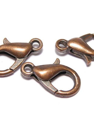 Inchizatoare lobster, metalica, 14x8 mm, cupru
