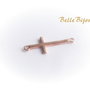 Cruciulita - link din argint placat cu aur roz