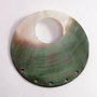 6426 - Pandantiv, chandelier, scoica / shell, gri sidefat