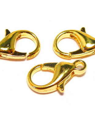Inchizatoare lobster, metalica, aurie, 12x7 mm