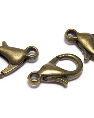 Inchizatoare lobster, metalica, bronz, 14x8 mm