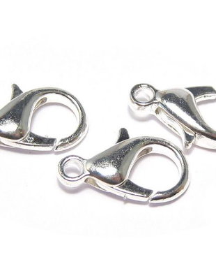 Inchizatoare lobster, metalica, argintie, 14x8 mm