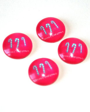 Cabochon sticla cu motive de iarna