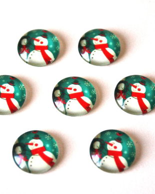 Cabochon sticla cu motive de iarna