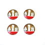 Cabochon sticla cu motive de iarna