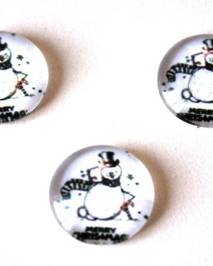 Cabochon sticla cu motive de iarna