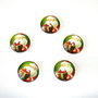 Cabochon sticla cu motive de iarna
