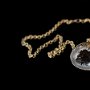 Colier lung cu mini geoda  nuante de gri - pestera de cristale si lantisor bronz
