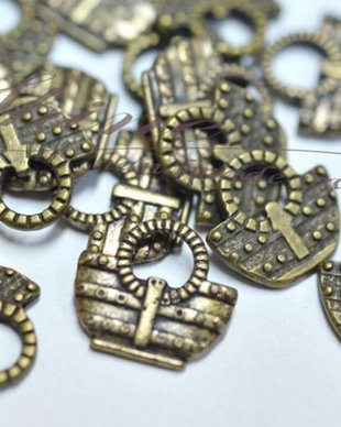 Charm bronz antichizat poseta, 12x10mm