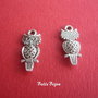 Pandantiv bufnita argintie antichizata aprox 2.5x9x21.5 mm