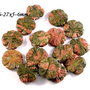 4623 - (2buc) Pandantiv / charms / margele, unakite, floare sculptata