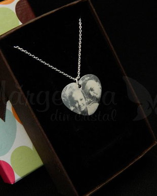 Lantisor argint personalizat - My heart