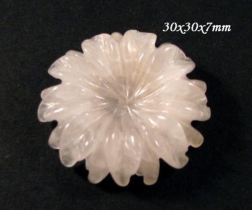 6449 # (1buc) Floare sculptata, cuart roz, 30mm