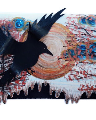 poseta plic handmade unicat din piele - The Raven
