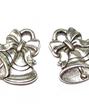 Pandantiv metalic, argintiu antichizat, cloptei, 16x16 mm