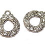 Pandantiv metalic, argintiu antichizat, coronita, 20x16 mm