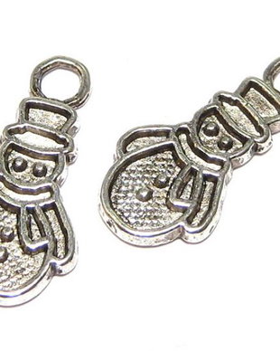 Pandantiv metalic, argintiu antichizat, om de zapada, 25x10 mm