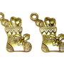Pandantiv metalic, auriu antichizat, soseta, 20x19 mm