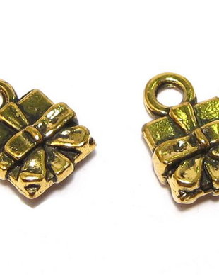 Pandantiv metalic, auriu antichizat, cadou, 12x8 mm