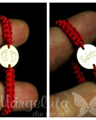 Bratara personalizata - Talpite/ nume ( aur 14k)