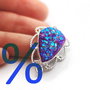 Conector cu agata druzy electroplacata in rama argintata cu margini decorative lotus