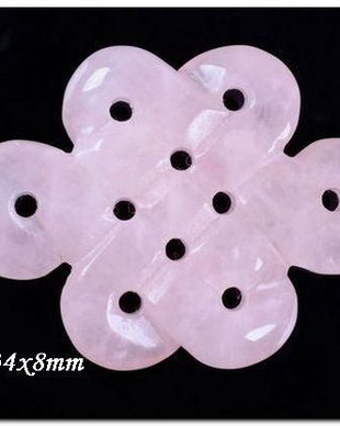 5768 - Pandantiv / accesoriu, cuart roz, nodul mistic feng shui