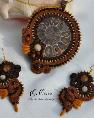 Set pandantiv şi cercei soutache - reducere