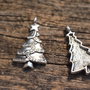 1b Pandantiv charm argintiu, brad iarna 30x18mm  (SALAK 156)