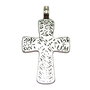 Pandantiv metalic, cruciulita, argintiu antichizat, 48x29 mm