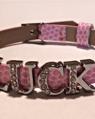 Bratara imitatie piele si slider charm Luck