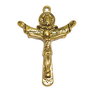 Pandantiv metalic, cruciulita, auriu antichizat, 34x24 mm