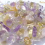(5 buC) Fulgi rotunjiti din citrin, cuart roz, ametist, cristal de stanca aprox 4-6x8-15x6-8 mm