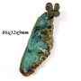 6474 - Pandantiv, agata verde padure, agatatoare bronz