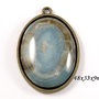 6476 - Pandantiv, aliaj bronz, agata, oval