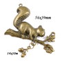 6478 - Pandantiv si charm, veverita, ghinda, aliaj metalic bronz