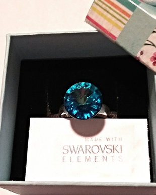 Inel argint 925 cu piatra Swarovski Rivoli 12mm