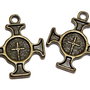 Pandantiv metalic, cruciulita, bronz, 22x18 mm