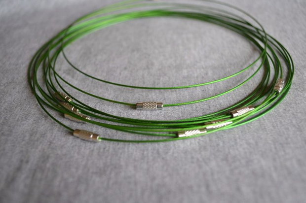 1b baza colier otel siliconat - verde 45cm PAVA 005