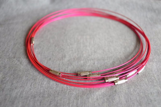 1b baza colier otel siliconat - fucsia 45cm PAVA 010