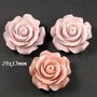 6484 - (3buc) Cabochon, floare / trandafir, rasina