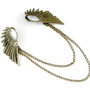 4481 - (SET) Accesoriu / brosa, aliaj metalic, bronz, aripi inger