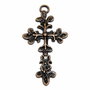 Pandantiv metalic, cruciulita, cupru, 47.5x25 mm