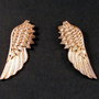 4961 - (SET) Accesoriu / brosa, aliaj metalic auriu, aripi inger