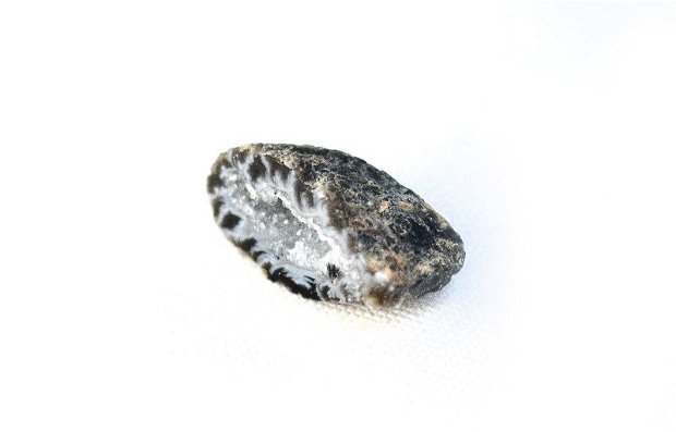 Mini geoda coco ocho agata  & quartz druzy - Pestera de cristale