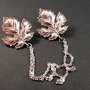 6092 - (SET) Accesoriu / brosa, aliaj metalic argintiu, frunze