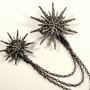 6031 - (SET) Accesoriu / brosa / pandantive, aliaj metalic gun metal, stelute