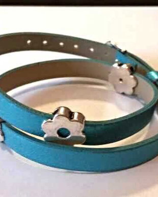 Bratara imitatie piele si slider charm